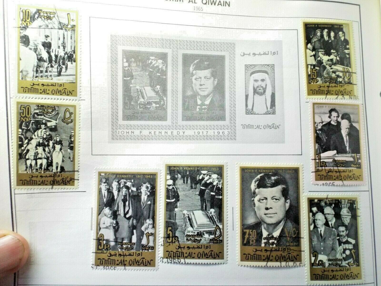 Umm Al Qiwain === Jfk John Kennedy 1965 Lot Of 8 Stamps