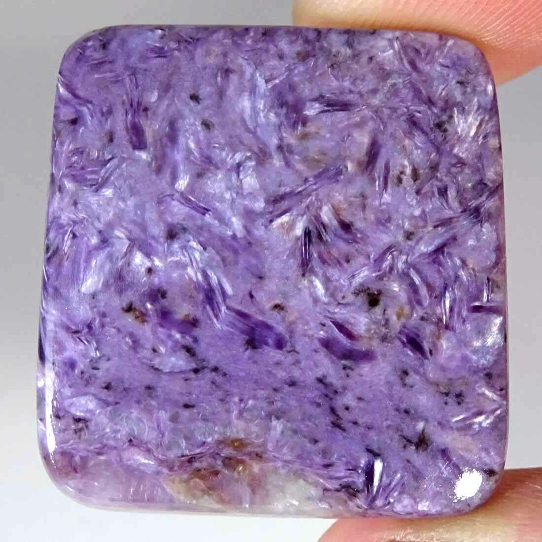 55.50cts Natural Purple Charoite Cushion Cabochon Loose Gemstone 29x31x6mm