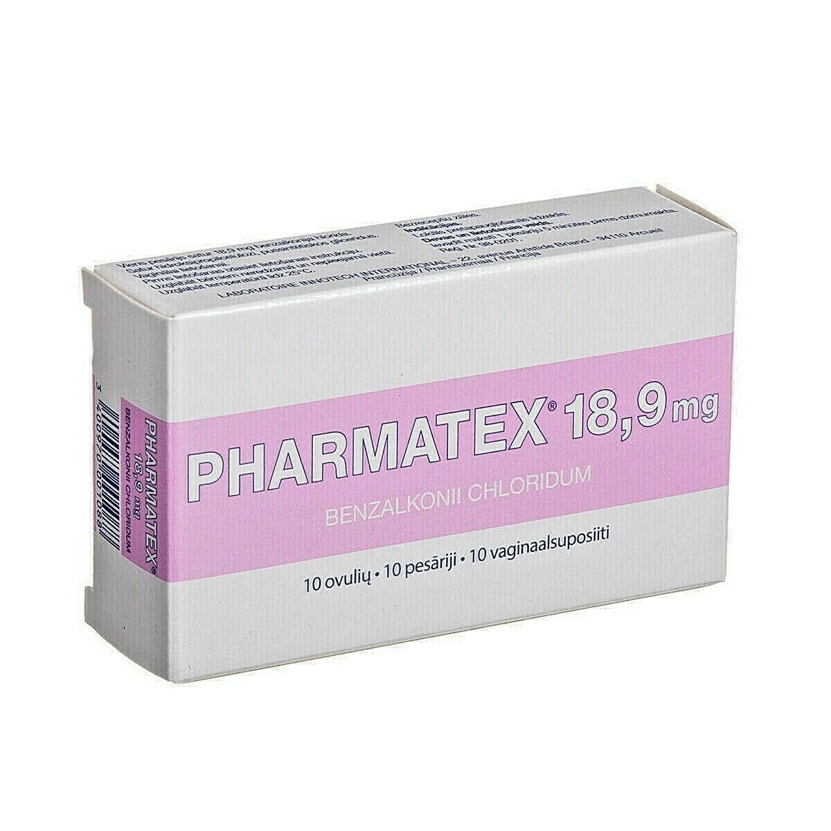 Local Contraceptive Pharmatex, 18.9 Mg Vaginal Suppositories N10