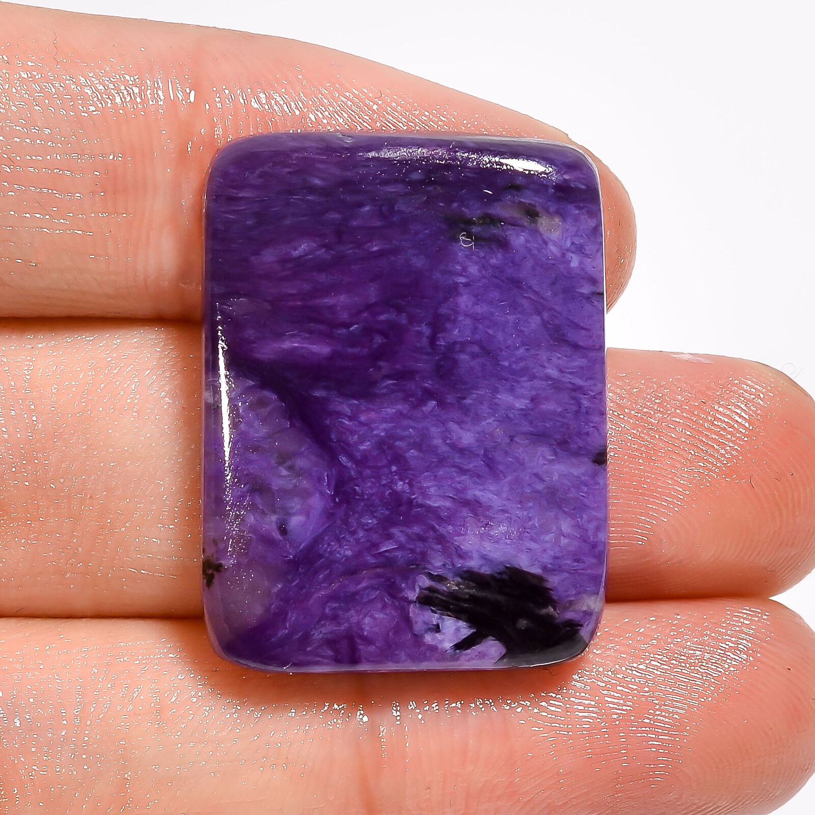 Charoite Radiant Shape Cabochon Aaa 100% Natural Loose Gemstone 38 Ct 28x21x6 Mm