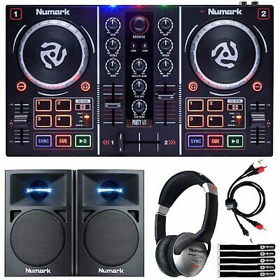 Numark Party Mix Partymix Dj Controller With Lightshow + Speakers & Headphones