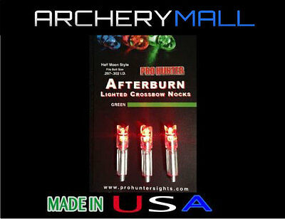 3 Red Afterburn Crossbow Arrows Lighted Nocks Half Moon .297-302 I.d.